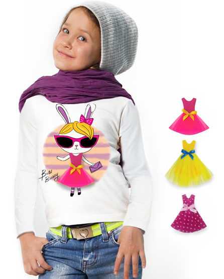 

Лонгслив BiBiClub Top Bunny 118 см белый