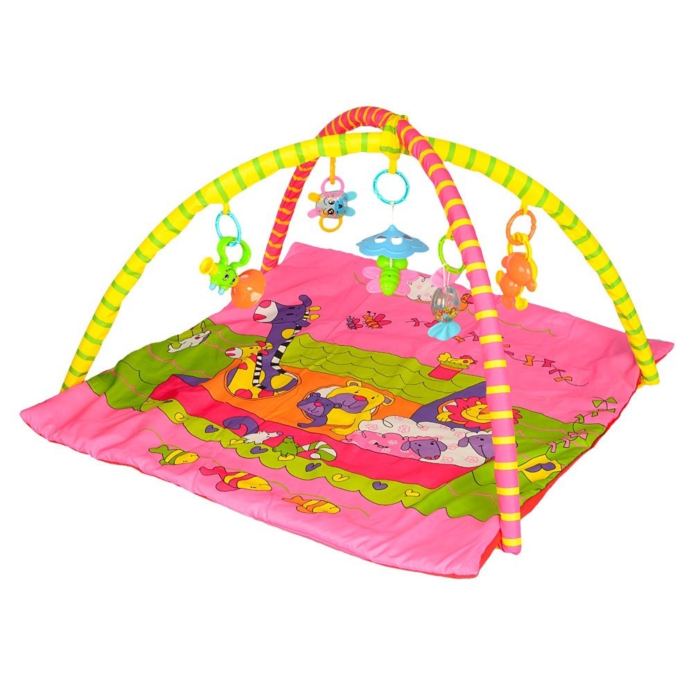 

Детский развивающий коврик с подвесками 5 шт для малышей 83х83 см RL 658-59-62-1