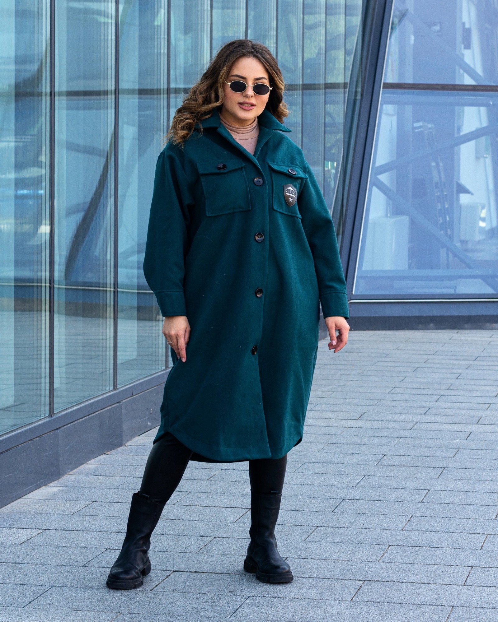 

Пальто Fashion Look 482 морская волна 48-50