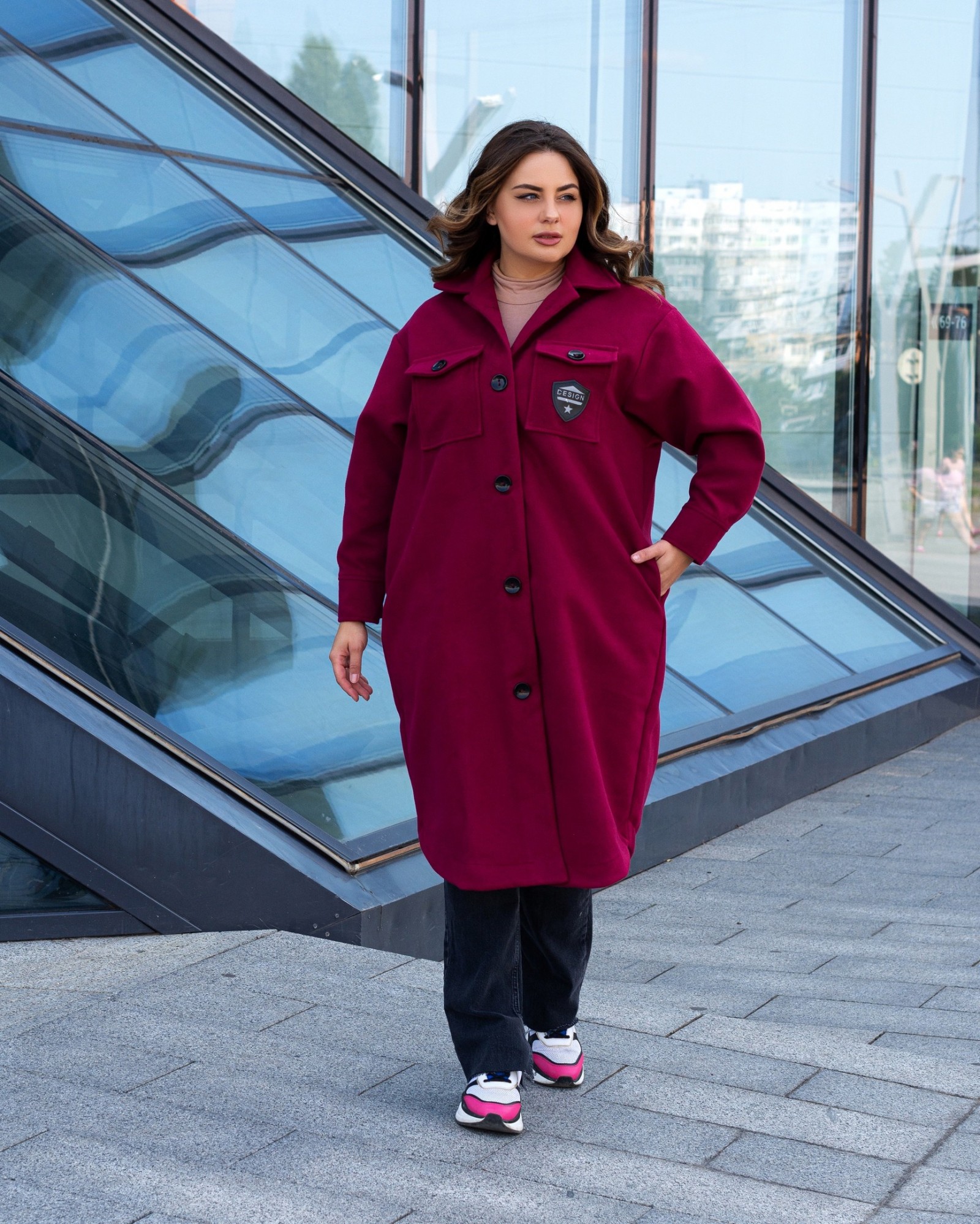 

Пальто Fashion Look 482 бордо 52-54