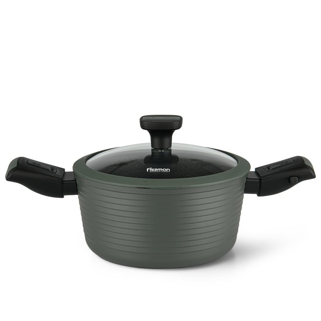 

Кастрюля Fissman Brilliant со стеклянной крышкой и антипригарным покрытием XylanPlus 28х13.5см/7.1л