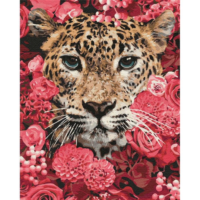 

Картина по номерам. "Букет с леопардом" 40*50см
