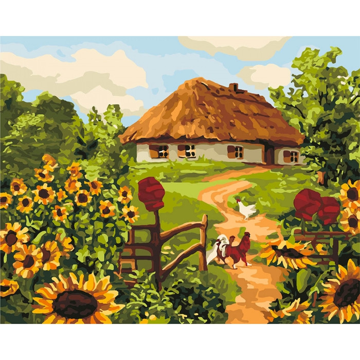 

Картина по номерам. "Старинная хатка" 40*50см