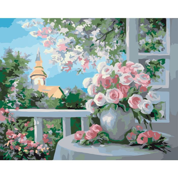 

Картина по номерам "Цветочная терраса" 40*50 см