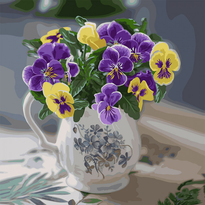 

Картина по номерам. "Фиалковая весна 30*30см