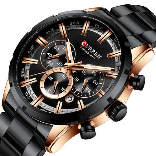 

Наручные часы Curren 8355 Black -Cuprum