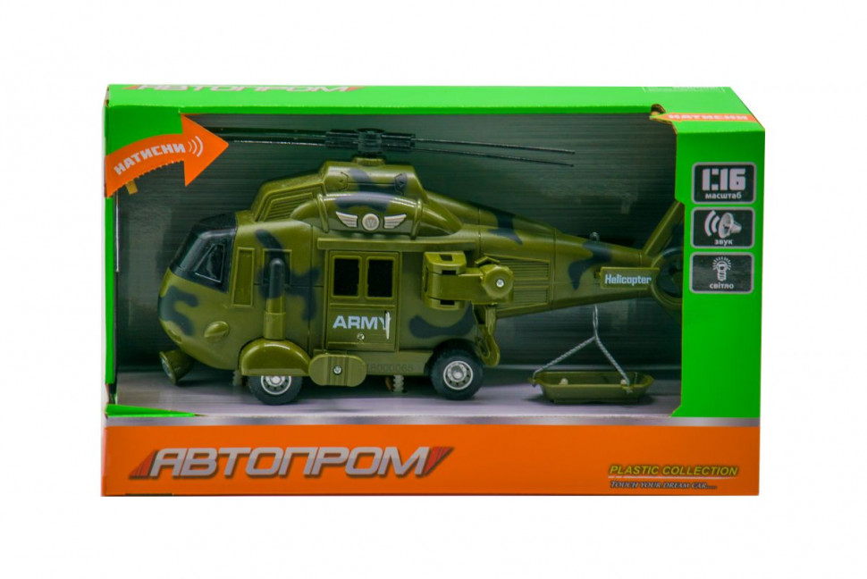 

Игрушечный вертолет 7674 andquot;Автопромandquot; 1:16 свет, звук (Зелёный)