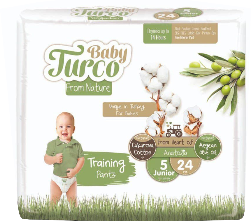 

Подгузники-трусики детские Baby Turco 5 Junior 12-25 кг 24 шт (8682241200696)