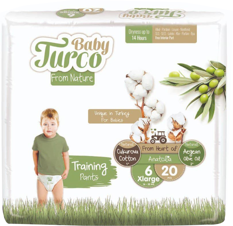 

Подгузники-трусики детские Baby Turco 6 XL 16+ кг 20 шт (8682241200702)