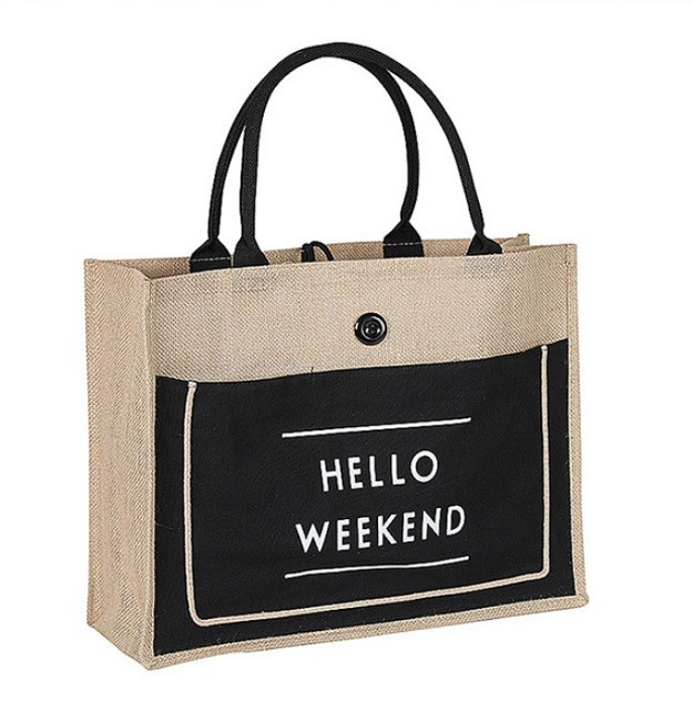 

Сумка льняная Hello Weekend GABWE плетеная L Черный