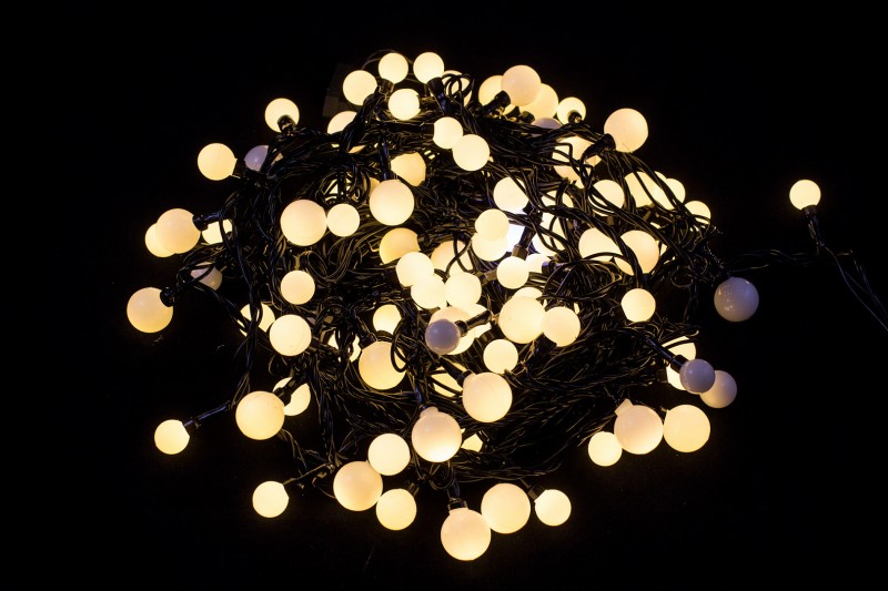 

Гирлянда 100led "Шар" цвет белый теплый (черный провод ) 100WW-6-2 / 3890