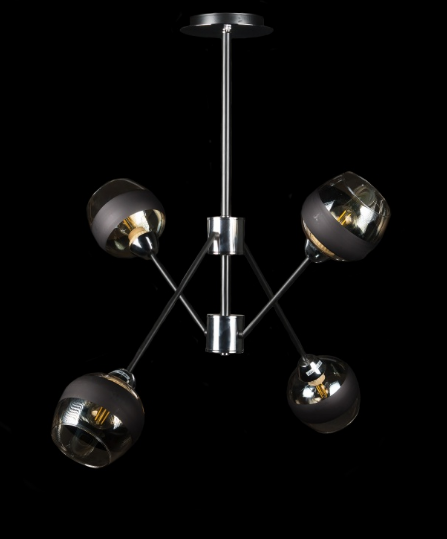 

Люстра с плафонами Ray L9751/4 (BLK+CR) (AN005015)