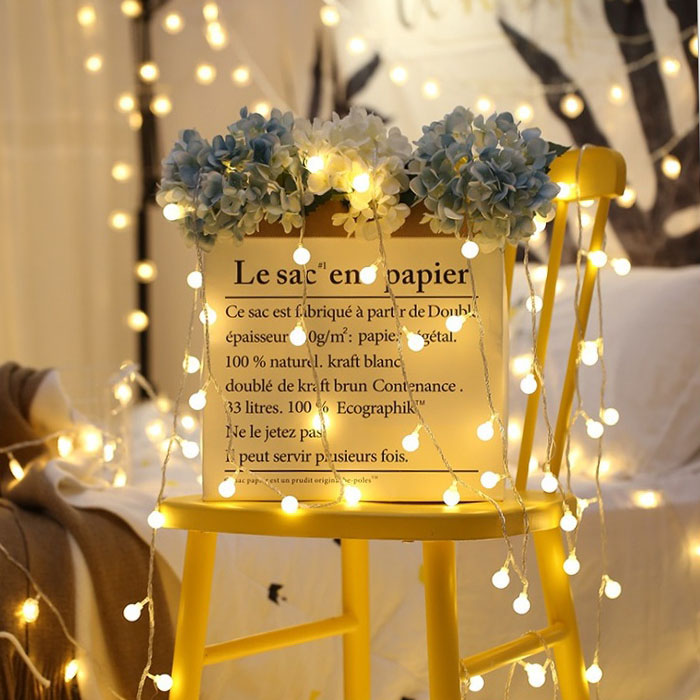 

Гирлянда 100led "Шар" цвет белый теплый (белый провод ) 100WW-6-1 / 3885