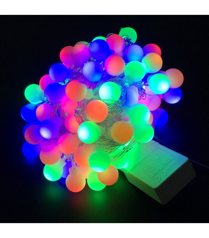 

Гирлянда 100led "Шар" мультицветная (белый провод) 100M-9
