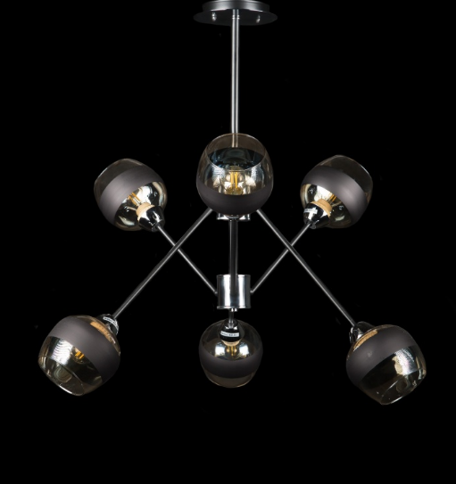

Люстра с плафонами Ray L9751/6 (BLK+CR) (AN005014)
