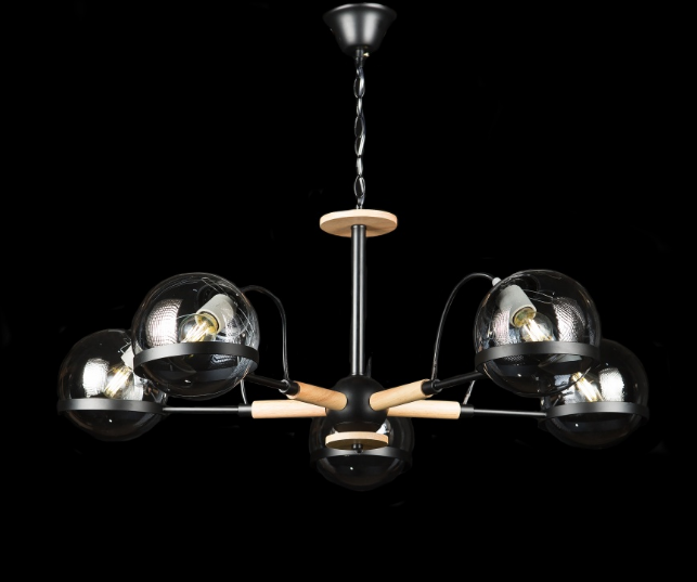 

Люстра с плафонами Ray L9761B/5 (BLK) (AN005012)