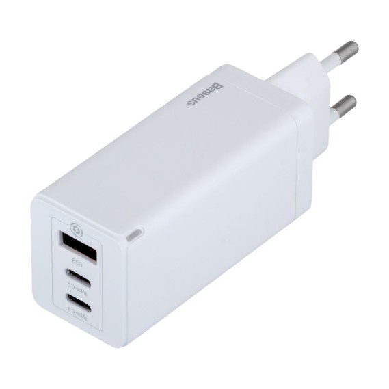 

Сетевое Зарядное Устройство Baseus USB / 2 Type-C 65W CCGAN-B (Белый)