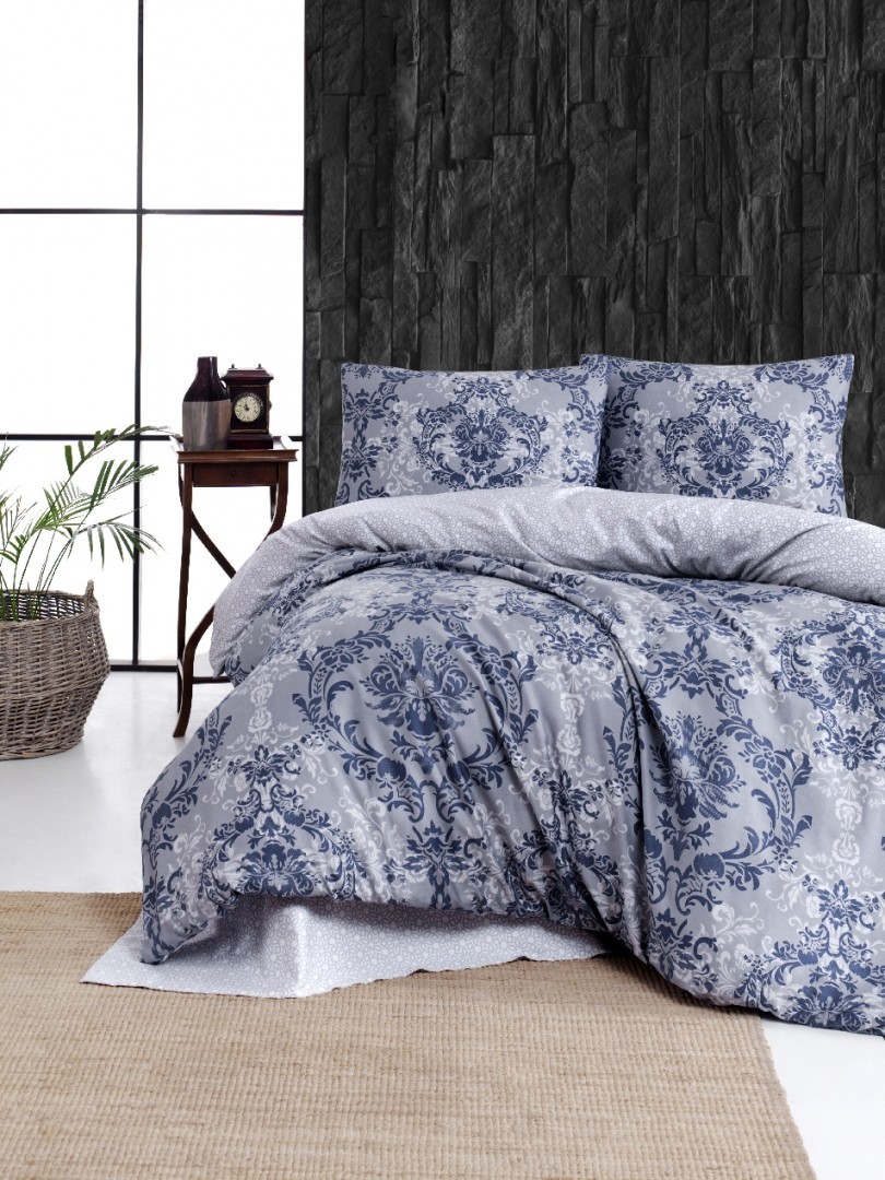 

Комплект постельного белья семейный First Choice Satin Aqua Sarox Lacivert 160x220 (FCA-007)