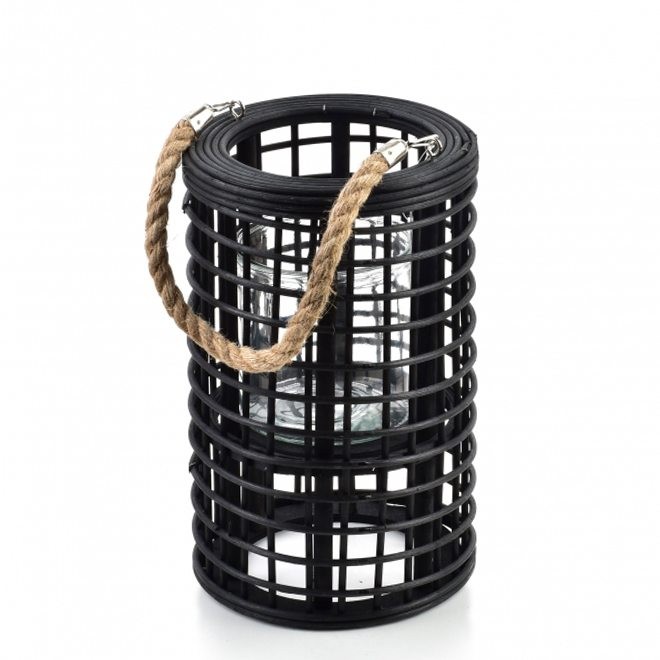 

Підсвічник-ліхтар Ewax з ручкою LUCIE BLACK H-30 см. 35616