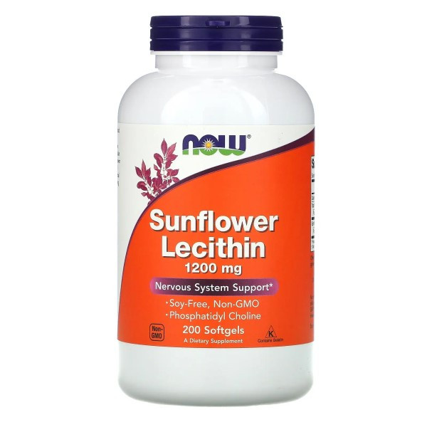 

Витамины и минералы NOW Sunflower Lecithin 1200 mg Foods 200 капсул