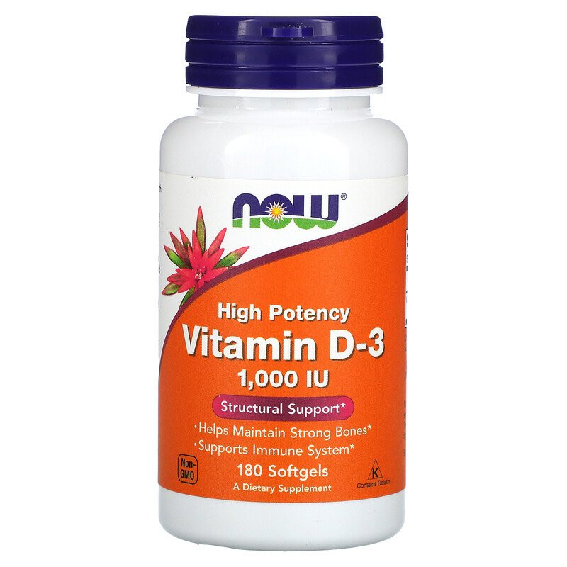 

Витамины и минералы NOW Foods Vitamin D3 1000 IU 180 капсул