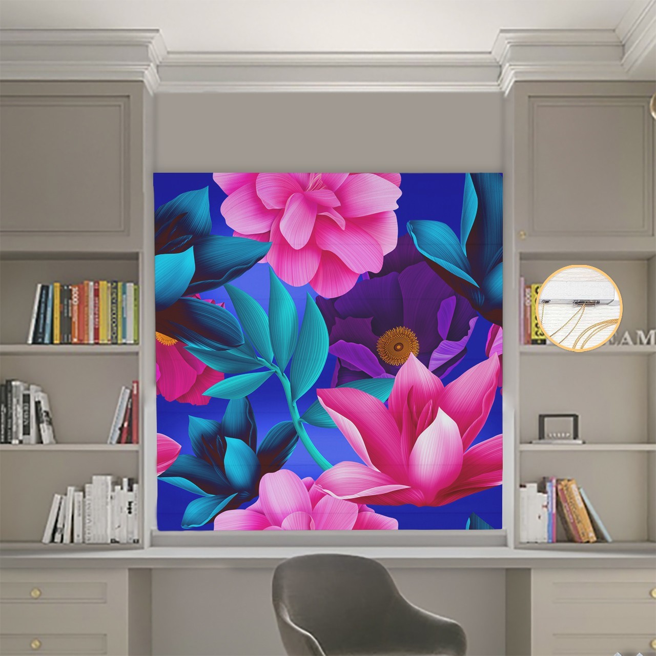 

Римские шторы DECOLIV Фотопечать Цветы 15-167 Блэкаут 60*170 см