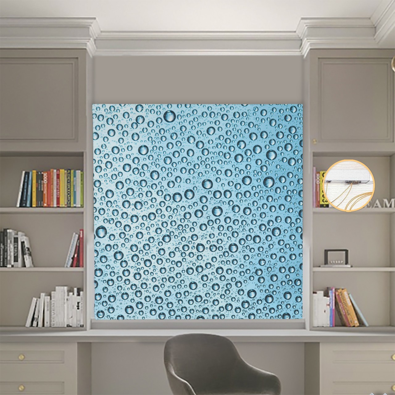 

Римские шторы DECOLIV Фотопечать Капли воды 00-146 Блэкаут 270*170 см