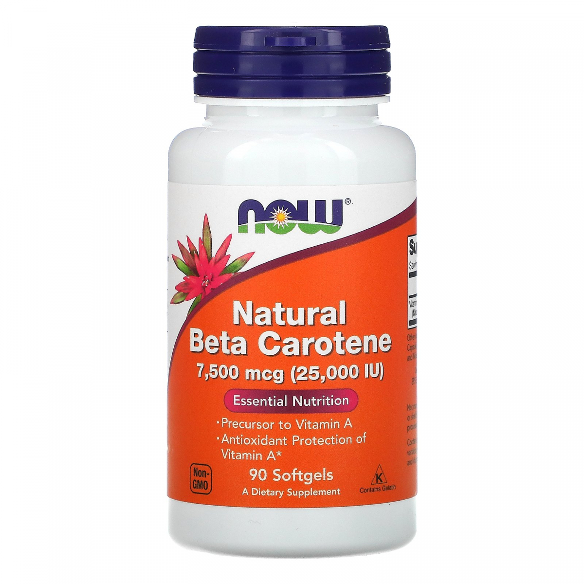 

Бета-каротин натуральный Now Foods (Natural Beta Carotene) 25000 МЕ 90 капсул