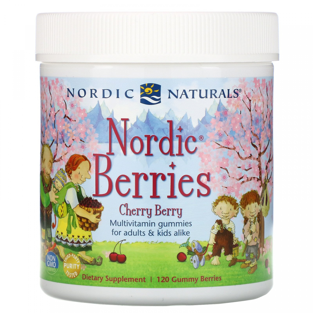 

Мультивитаминный комплекс "Северные ягоды" с вишневым вкусом, Nordic Naturals, 120 жевательных пастилок в форме ягод