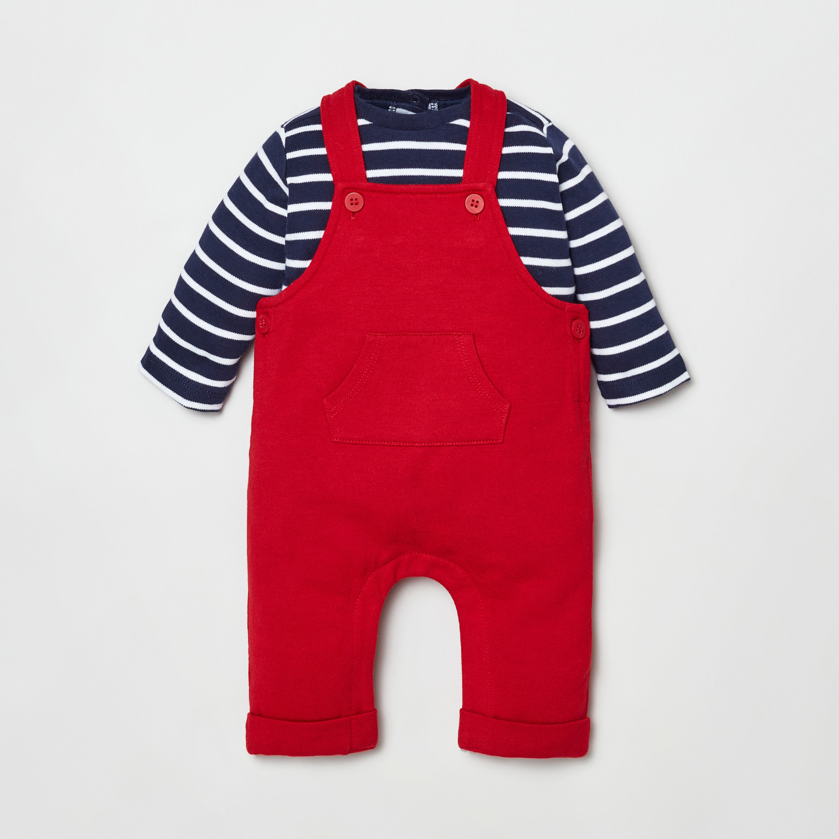 

Костюм (футболка с длинным рукавом + полукомбинезон) OVS 1321973-18 62 см Red