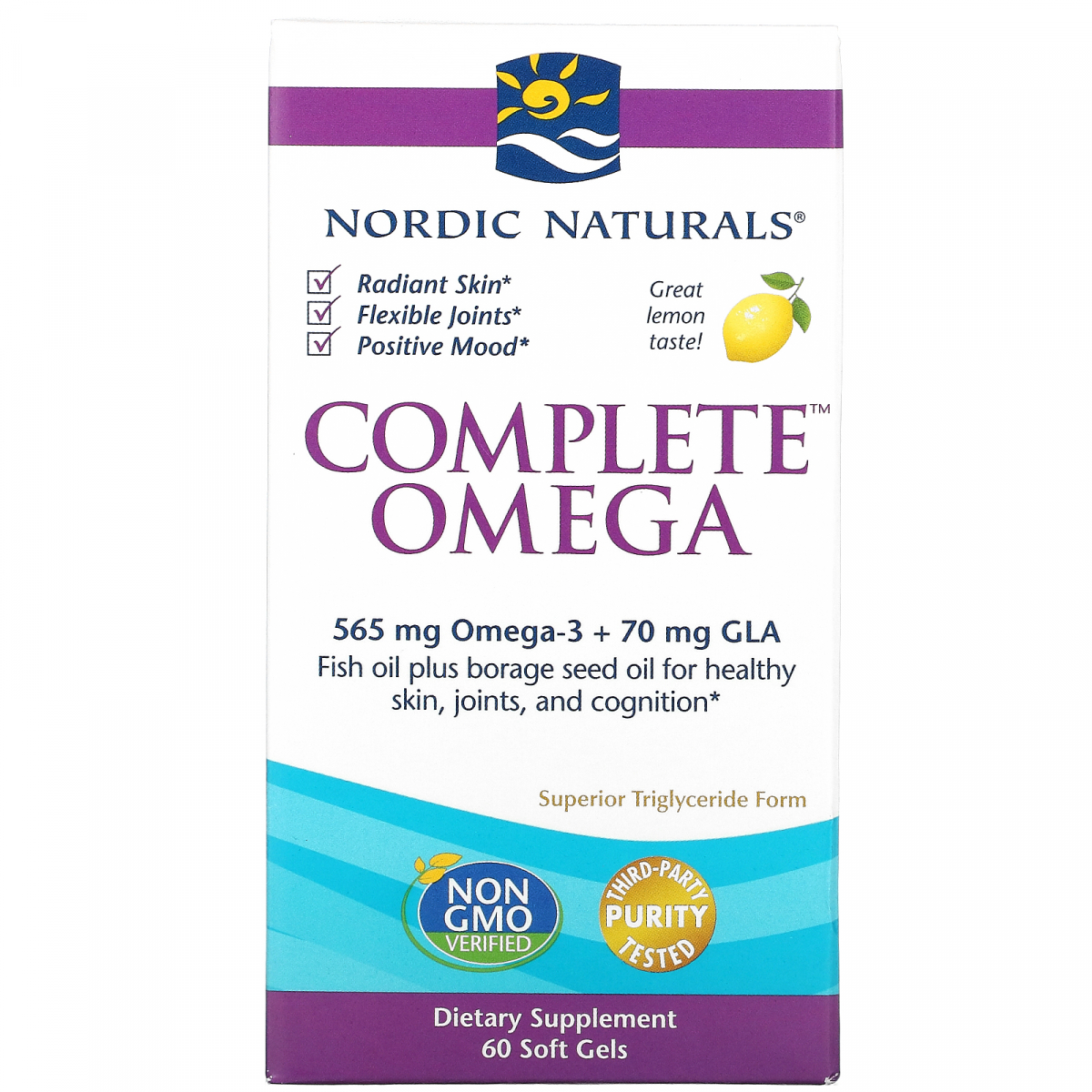 

Омега 3-6-9 со вкусом лимона Nordic Naturals (Complete Omega) 60 капсул