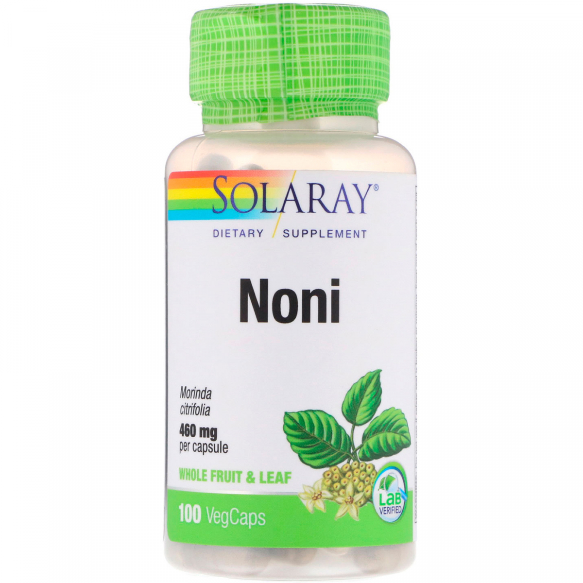 

Нони, Noni, Solaray, 100 вегетарианских капсул