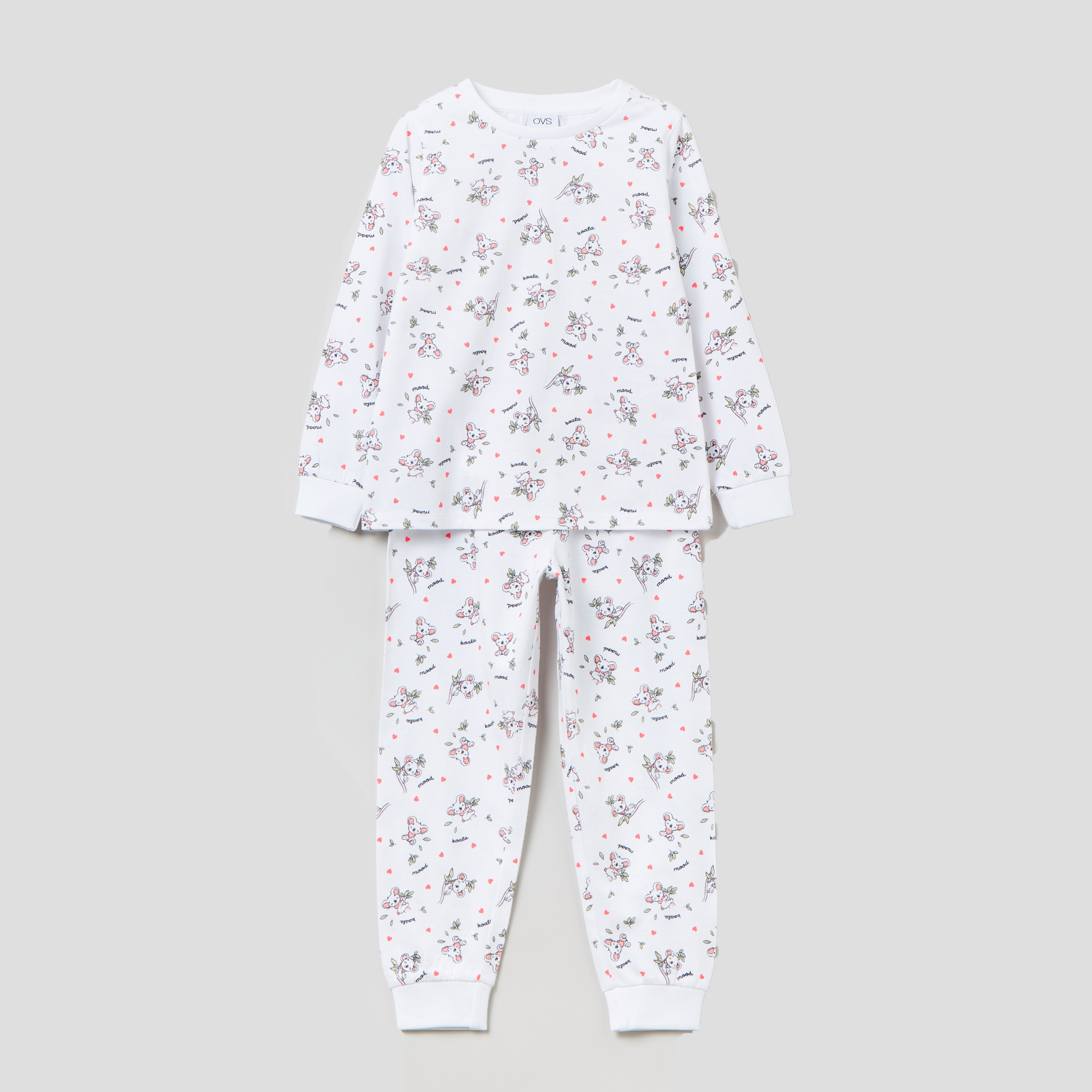 

Пижама (футболка с длинными рукавами + штаны) OVS 1299834-13 104 см White