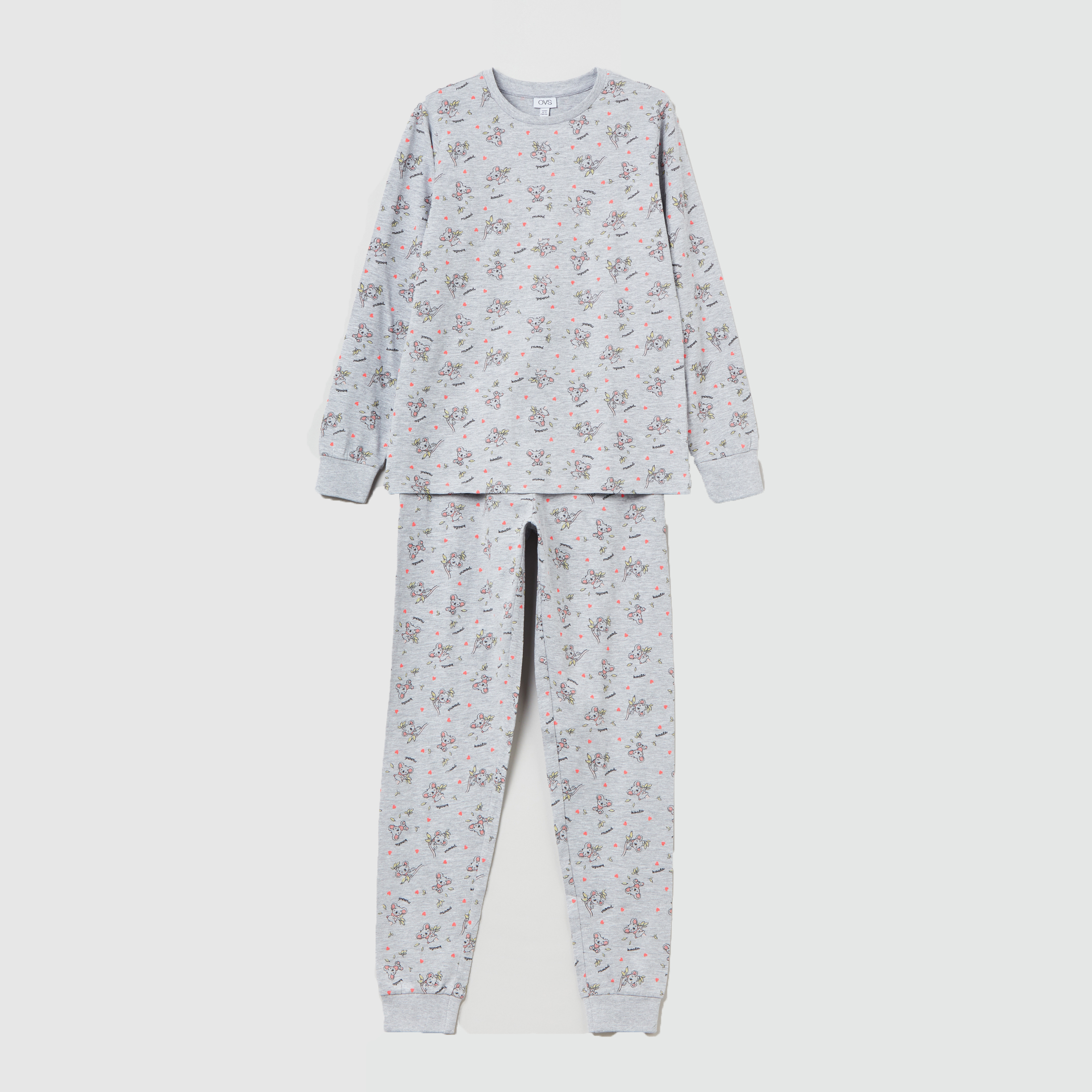 

Пижама (футболка с длинными рукавами + штаны) OVS 1299853-172 152 см Grey