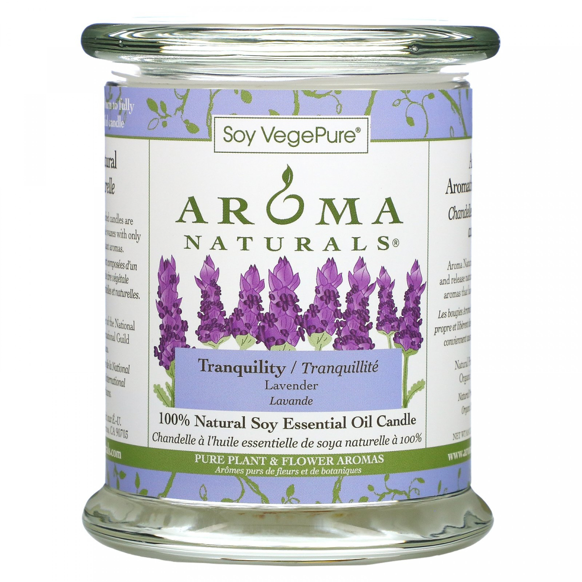 

Свеча с эфирным маслом лаванды Aroma Naturals (100% Natural Soy Essential Oil Candle Tranquility Lavender) 260 г