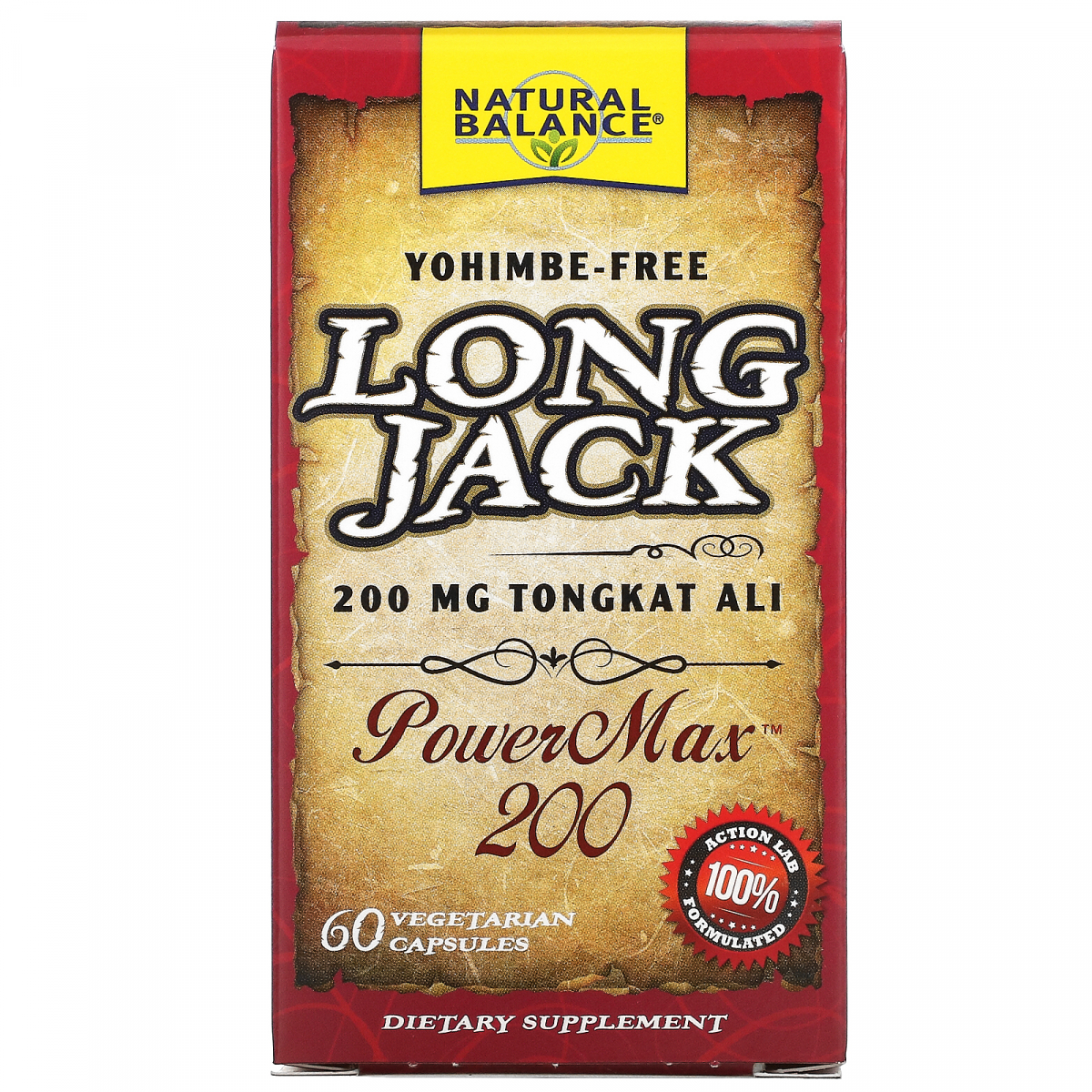 

Эврикома длиннолистая, Long Jack, Natural Balance, 200 мг, 60 капсул