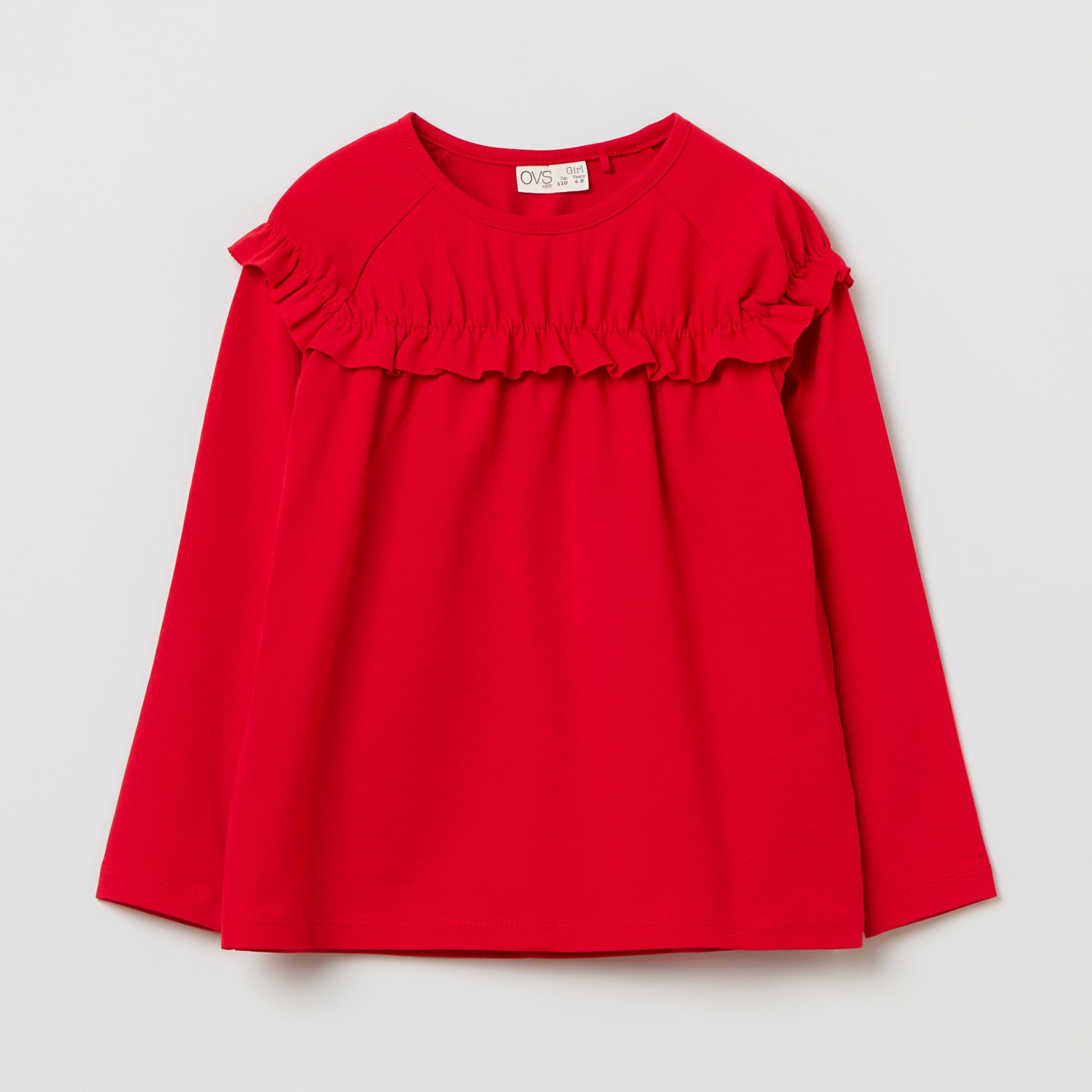 

Футболка с длинными рукавами OVS 1319575-18 116 см Red