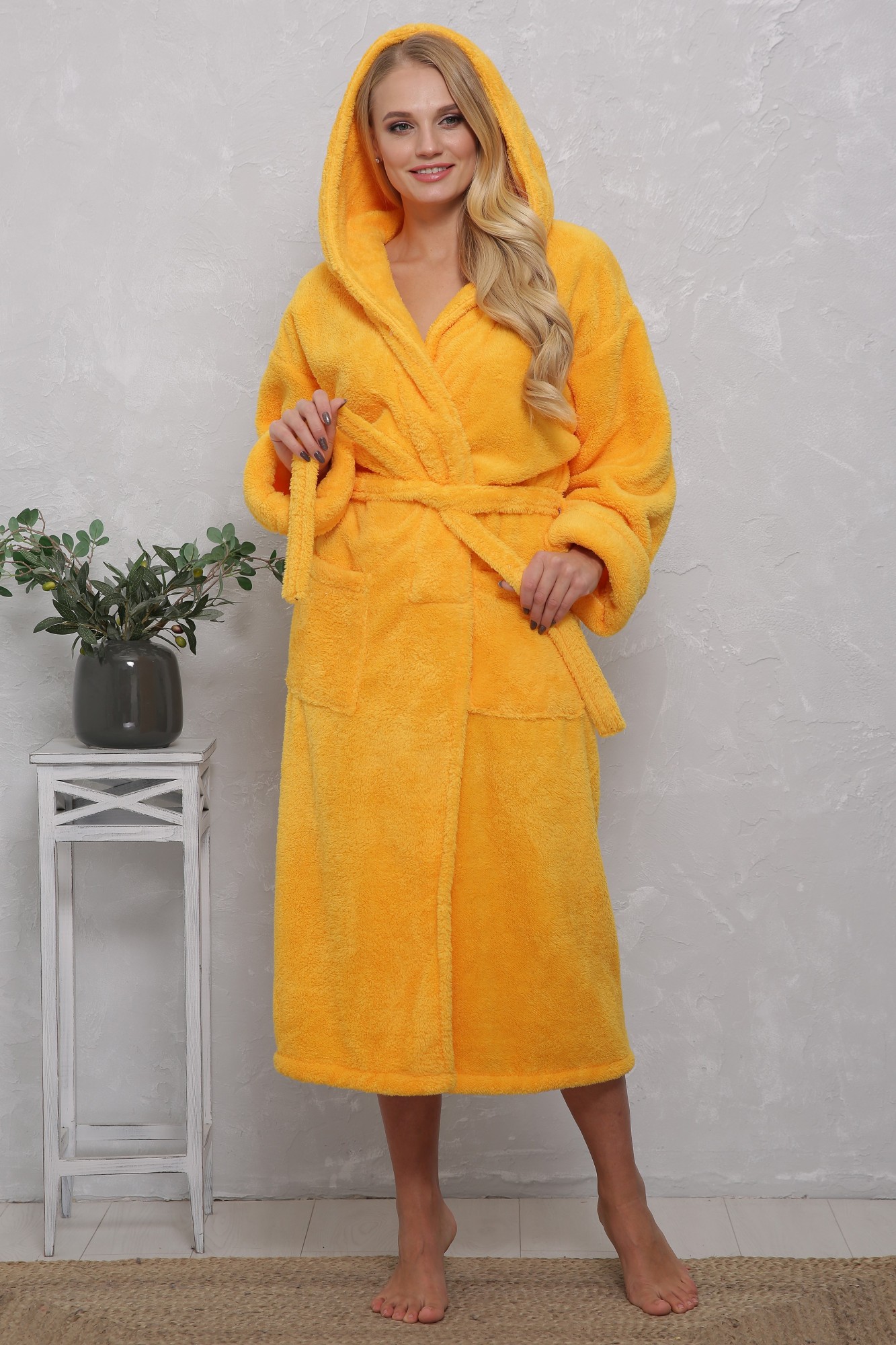 

Халат женский махровый 10817 Yellow, Халат женский махровый 10817 Yellow 2XL