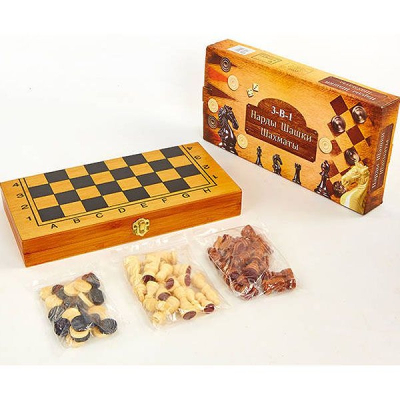 

Шахматы, шашки, нарды 3 в 1 ChessTour, код: 341-162