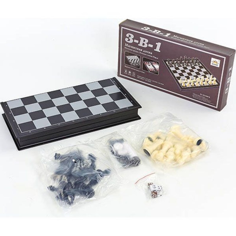 

Шахматы, шашки, нарды 3 в 1 ChessTour, код: SC58810