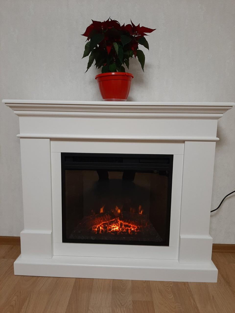 

Пристенный камин Fireplace Гонконг Слоновая кость эффект живого пламени со звуком и обогревом