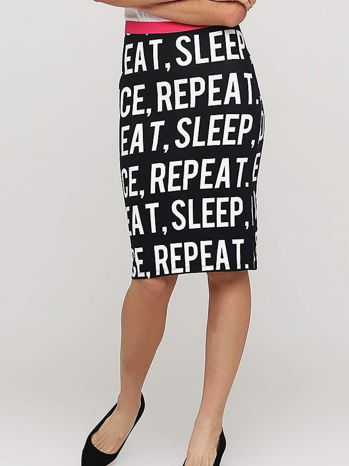 

Юбка H&M 25-0808_sleep S Черная с белым
