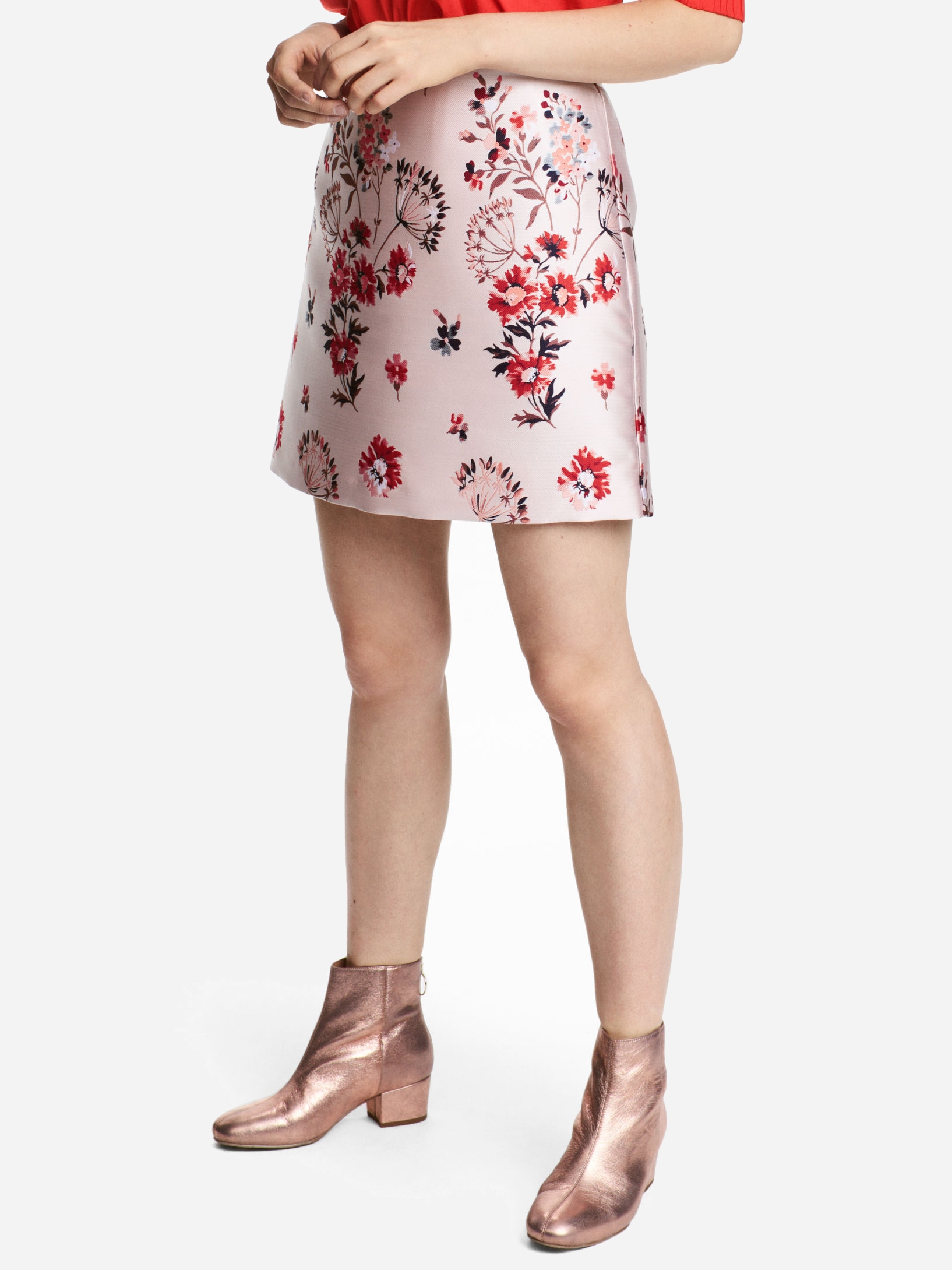 

Юбка H&M 5340236-ABIB 44 Бледно-розовая с разноцветным