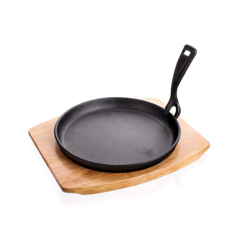 

Чугунная сковорода на деревянной доске 22cm Gra