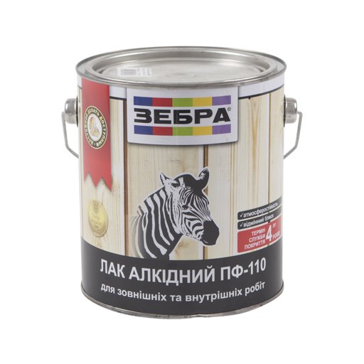 

Лак глянцевый ЗЕБРА ПФ-110 2,5 л (11580002)