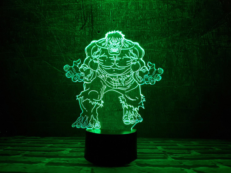 

Детский ночник для мальчика "Халк" 3DTOYSLAMP