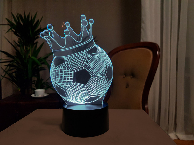 

Детский ночник - светильник "Футбольный мяч с короной" 3DTOYSLAMP