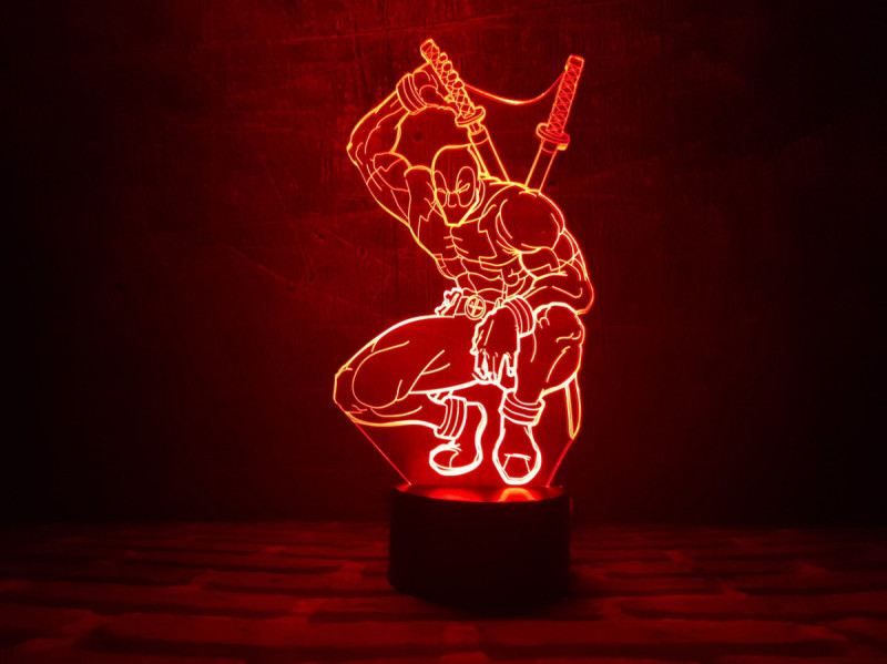 

Детский ночник для мальчика "Дэдпул" 3DTOYSLAMP