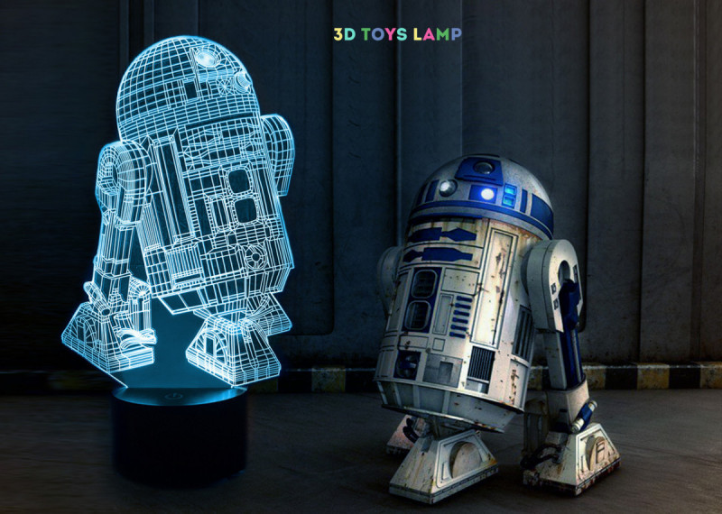 

Ночник - светильник детский "R2D2" 3DTOYSLAMP