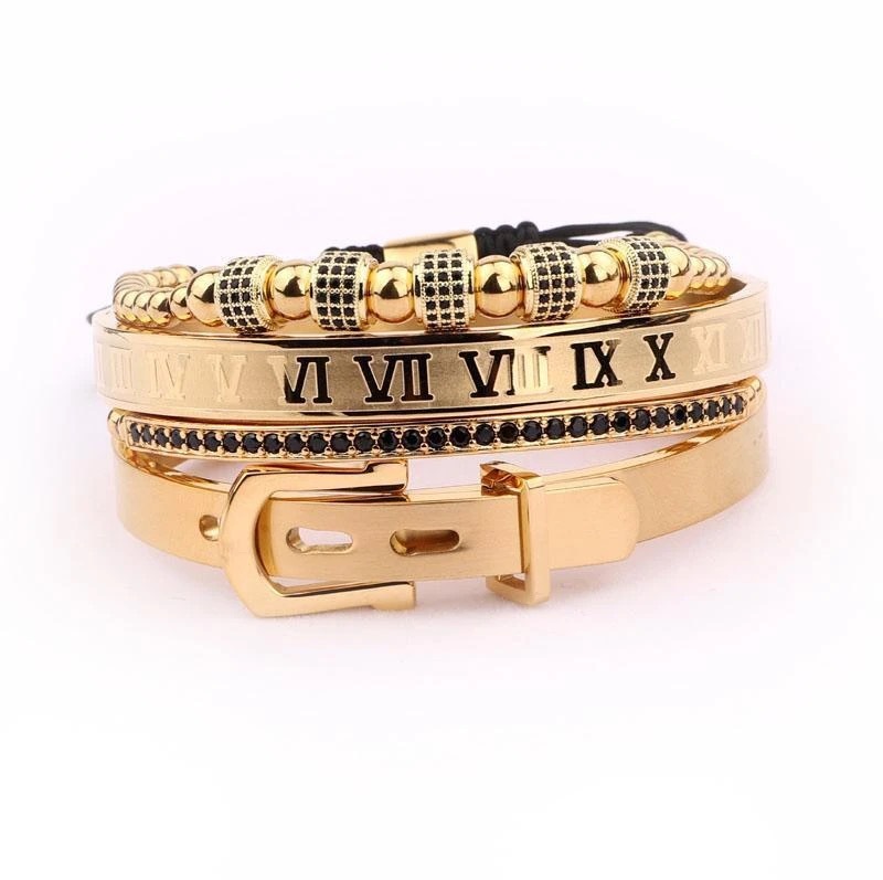 

Браслет мужской BlackPink Royal Rossl из 4 шт, Золотой